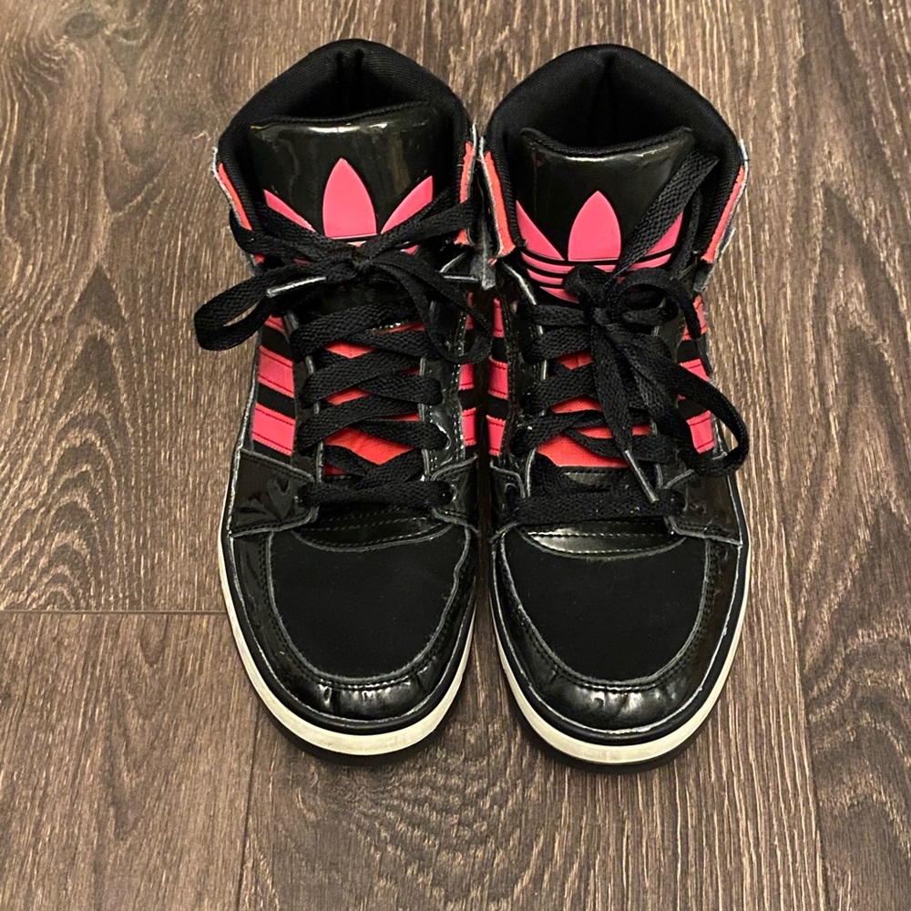 Pink and Black Adidas